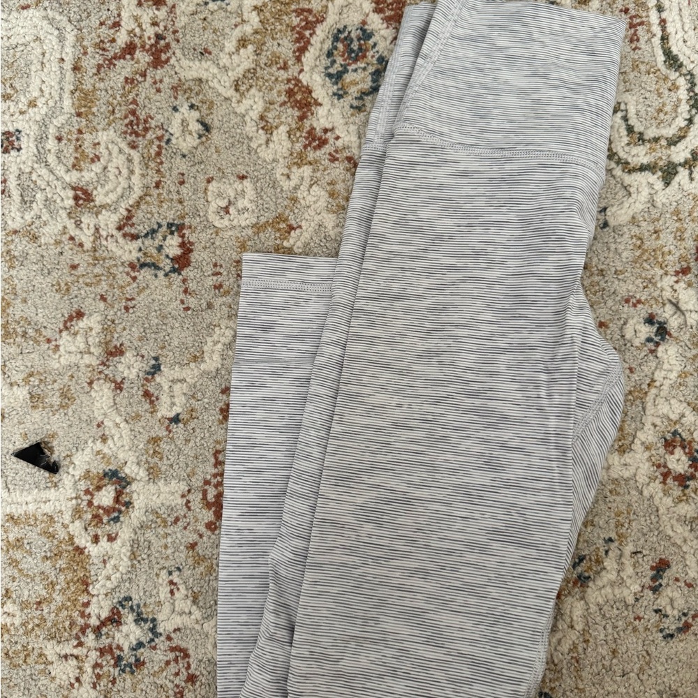 lululemon athletica Gray Striped Leggings